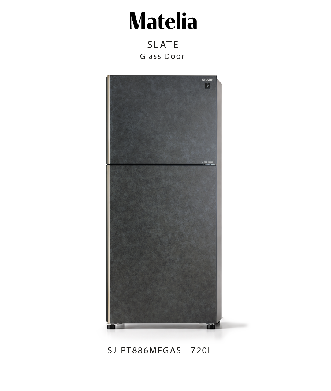 Sharp Matelia Slate glass-door refrigerator, model SJ-PT886MFGAS